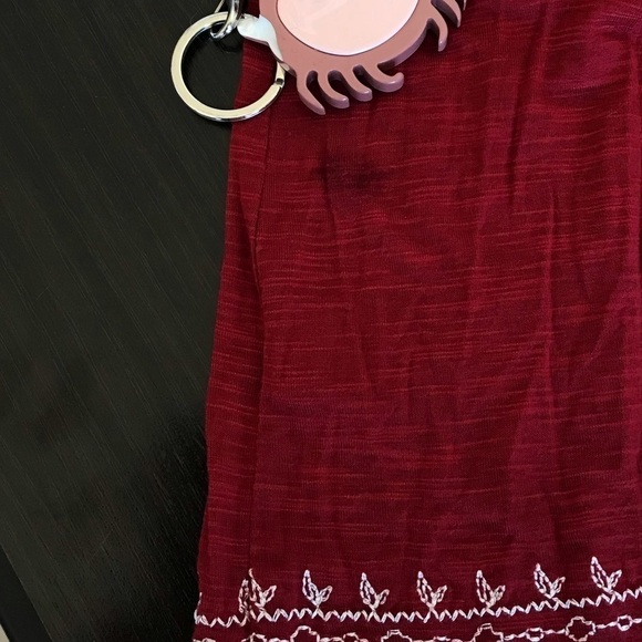 Rafaella Red Short Sleeve Embroidered Tee T Shirt - Picture 9 of 9